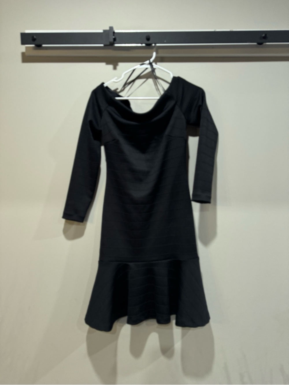 Banana Republic Seamed Ponte Fit & Flare Dress Black 4